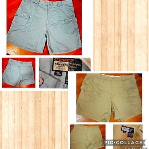 2 Pairs of Vintage SPORTIF USA Mens Fishing Stretch Cargo Zip Shorts- SIZE 46